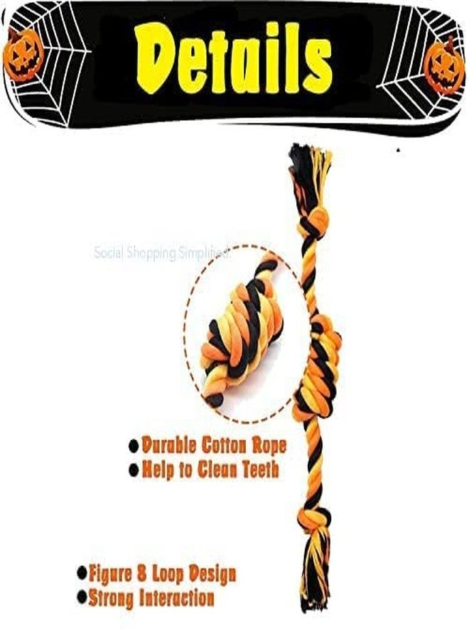 KittuPet مجموعة ألعاب مضغ حبل الكلاب المعقودة من KittuPet، مكونة من 4 قطع - كرة قطنية، حبل للكلاب بثلاث عقد، حبل للكلاب بخمس عقد، ولعبة حبل طويلة للكلاب والجراء (متعددة الألوان) - Image 5